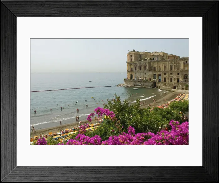 Framed Print : Posillipo's Beach and the Villa Donn'Anna, Naples, Campania region, Italy, Europe Framed Print : Posillipo's Beach and the Villa Donn'Anna, Naples, Campania region, Italy, Europe