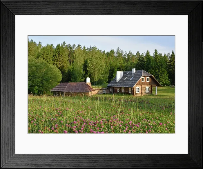 Framed Print : Log house, Miskiniskes rural accommodations, Aukstaitija National Park, Lithuania, Europe Framed Print : Log house, Miskiniskes rural accommodations, Aukstaitija National Park, Lithuania, Europe