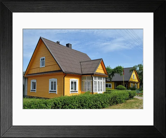 Framed Print : Typical wooden house in Paluse, Aukstaitija National Park, Lithuania, Europe Framed Print : Typical wooden house in Paluse, Aukstaitija National Park, Lithuania, Europe