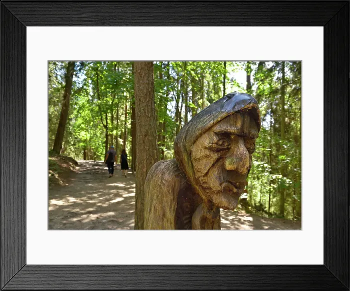 Framed Print : Outdoor wooden sculpture gallery on the Hill of Witches, near Juodkrante, Curonian Spit, Lithuania, Baltic States, North Europe Framed Print : Outdoor wooden sculpture gallery on the Hill of Witches, near Juodkrante, Curonian Spit, Lithuania, Baltic States, North Europe