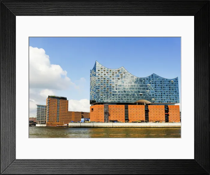 Framed Print : Elbphilharmonie, a concert hall built on top of an old warehouse building, by Swiss architecture firm Herzog and de Meuron, viewed from a ferry on Elbe river, HafenCity district, Hamburg, Germany, Europe Framed Print : Elbphilharmonie, a concert hall built on top of an old warehouse building, by Swiss architecture firm Herzog and de Meuron, viewed from a ferry on Elbe river, HafenCity district, Hamburg, Germany, Europe