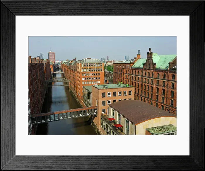 Framed Print : Footbridge of Ameron Hotel Speicherstad over the Brooksfleet canal, HafenCity district, Hamburg, Germany, Europe Framed Print : Footbridge of Ameron Hotel Speicherstad over the Brooksfleet canal, HafenCity district, Hamburg, Germany, Europe
