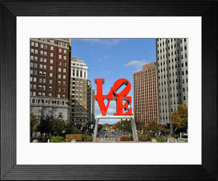 Framed Print : Love sculpture by American Pop Art artist Robert Indiana in JFK Plaza, Philadelphia, Commonwealth of Pennsylvania, United States of America, North America Framed Print : Love sculpture by American Pop Art artist Robert Indiana in JFK Plaza, Philadelphia, Commonwealth of Pennsylvania, United States of America, North America