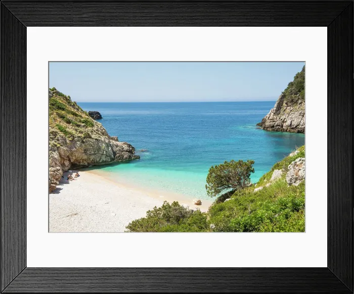 Framed Print : Beach of Dafines Bay, Peninsula of Karaburun, within the Karaburun-Sazan Marine Parc, Vlore Bay, Albania, Europe Framed Print : Beach of Dafines Bay, Peninsula of Karaburun, within the Karaburun-Sazan Marine Parc, Vlore Bay, Albania, Europe