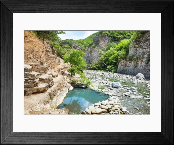 Framed Print : Hot Springs at the Langarice Canyon, Vjosa (Vjose) River, Albania, Europe Framed Print : Hot Springs at the Langarice Canyon, Vjosa (Vjose) River, Albania, Europe