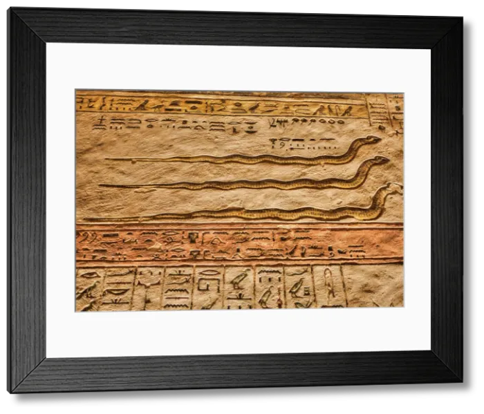 Framed Print : Relief of Egyptian Snake God Nehebkau, Tomb of Rameses III, KV11, Valley of the Kings, Ancient Thebes, UNESCO World Heritage Site, Luxor, Egypt, North Africa, Africa Framed Print : Relief of Egyptian Snake God Nehebkau, Tomb of Rameses III, KV11, Valley of the Kings, Ancient Thebes, UNESCO World Heritage Site, Luxor, Egypt, North Africa, Africa