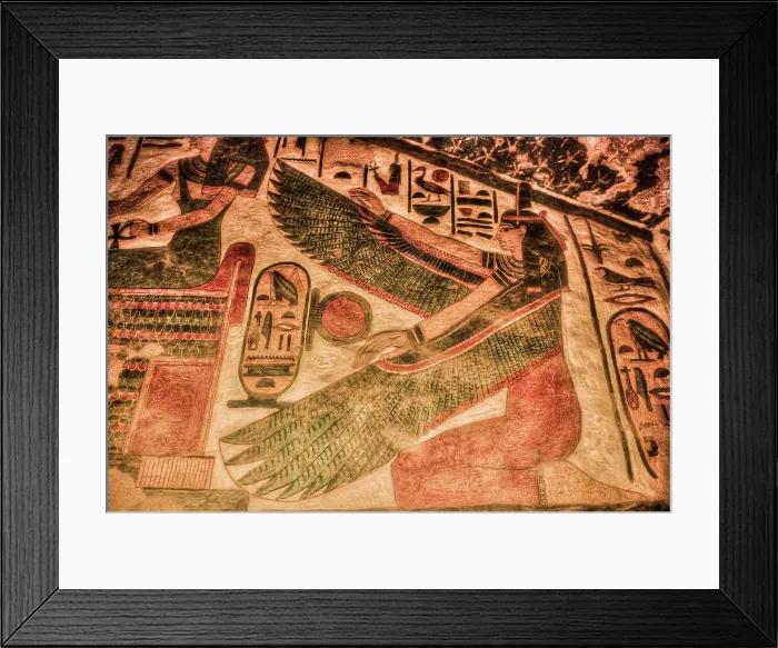 Framed Print : Image of Goddess Maat, Paintings and Relief, Tomb of Nefertari, QV66, Valley of the Queens, Ancient Thebes, UNESCO World Heritage Site, Luxor, Egypt, North Africa, Africa Framed Print : Image of Goddess Maat, Paintings and Relief, Tomb of Nefertari, QV66, Valley of the Queens, Ancient Thebes, UNESCO World Heritage Site, Luxor, Egypt, North Africa, Africa