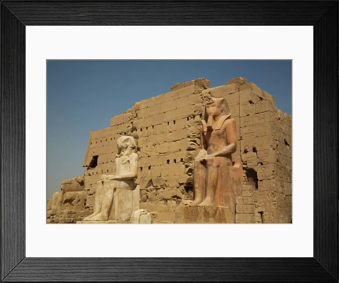 Framed Print : Seated Pharaohs, Pylon 8, Karnak Temple Complex, UNESCO World Heritage Site, Luxor, Egypt, North Africa, Africa Framed Print : Seated Pharaohs, Pylon 8, Karnak Temple Complex, UNESCO World Heritage Site, Luxor, Egypt, North Africa, Africa