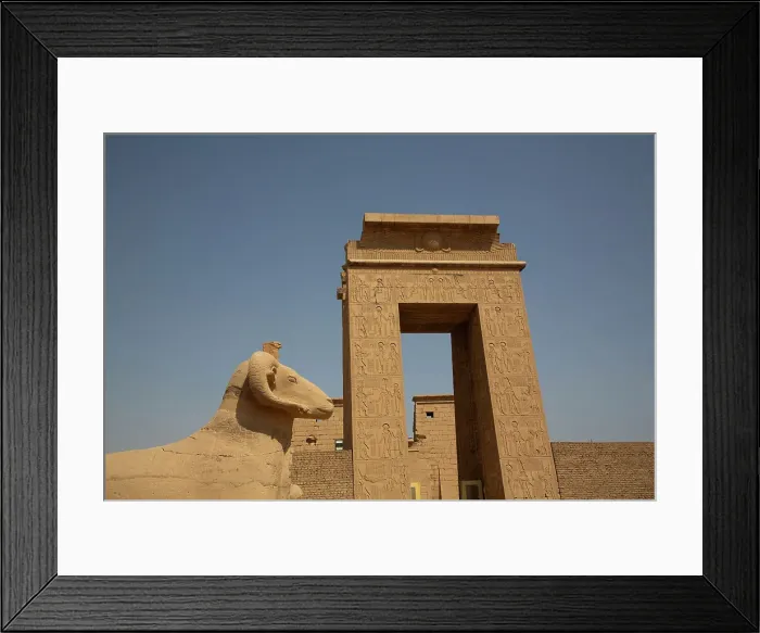 Framed Print : Gate to the Temple of Khonsu, Ram-Headed Sphinx in foreground, Karnak Temple Complex, UNESCO World Heritage Site, Luxor, Egypt, North Africa, Africa Framed Print : Gate to the Temple of Khonsu, Ram-Headed Sphinx in foreground, Karnak Temple Complex, UNESCO World Heritage Site, Luxor, Egypt, North Africa, Africa