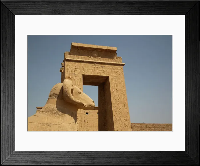 Framed Print : Gate to the Temple of Khonsu, Ram-Headed Sphinx in foreground, Karnak Temple Complex, UNESCO World Heritage Site, Luxor, Egypt, North Africa, Africa Framed Print : Gate to the Temple of Khonsu, Ram-Headed Sphinx in foreground, Karnak Temple Complex, UNESCO World Heritage Site, Luxor, Egypt, North Africa, Africa