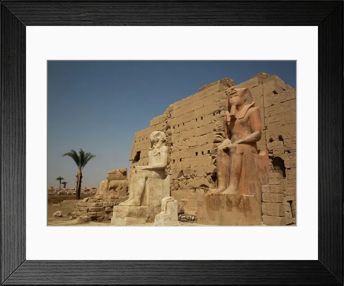 Framed Print : Seated Pharaohs, Pylon 8, Karnak Temple Complex, UNESCO World Heritage Site, Luxor, Egypt, North Africa, Africa Framed Print : Seated Pharaohs, Pylon 8, Karnak Temple Complex, UNESCO World Heritage Site, Luxor, Egypt, North Africa, Africa
