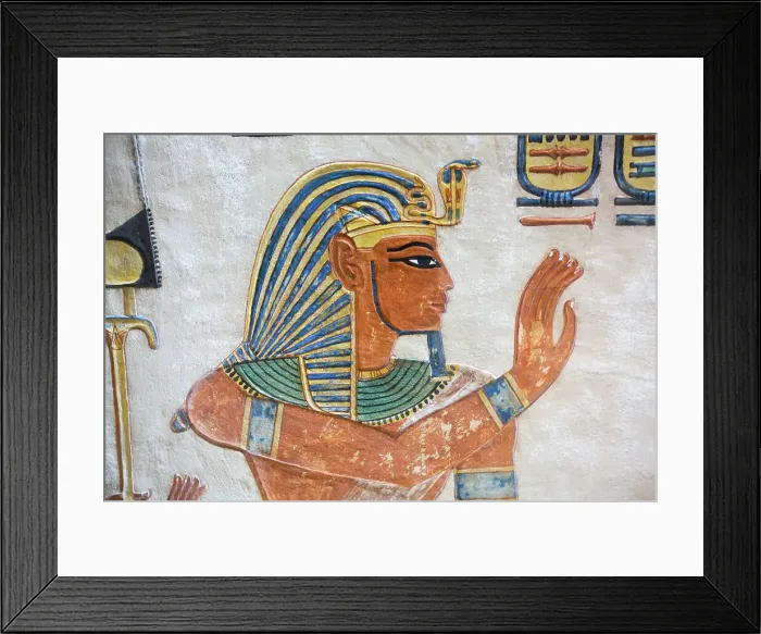 Framed Print : Image of Pharaoh, Bas Relief, Tomb of Prince Amenherkhepshef (Amenkopshef), QV55, Valley of the Queens, Ancient Thebes, UNESCO World Heritage Site, Luxor, Egypt, North Africa, Africa