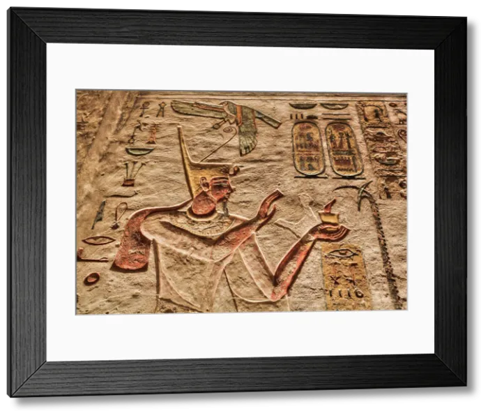 Framed Print : Wall Relief of Egyptian Pharaoh, Tomb of Rameses III, KV11, Valley of the Kings, Ancient Thebes, UNESCO World Heritage Site, Luxor, Egypt, North Africa, Africa Framed Print : Wall Relief of Egyptian Pharaoh, Tomb of Rameses III, KV11, Valley of the Kings, Ancient Thebes, UNESCO World Heritage Site, Luxor, Egypt, North Africa, Africa