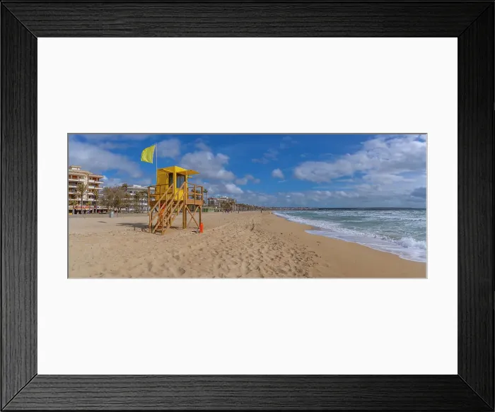 Framed Print : View of lifeguard watchtower at Playa de Palma, S'Arenal, Palma, Majorca, Balearic Islands, Spain, Mediterranean, Europe Framed Print : View of lifeguard watchtower at Playa de Palma, S'Arenal, Palma, Majorca, Balearic Islands, Spain, Mediterranean, Europe