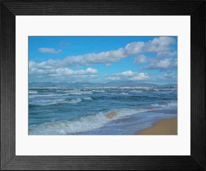 Framed Print : View of Playa de Palma and Palma and hills in background from S'Arenal, S'Arenal, Palma, Majorca, Balearic Islands, Spain, Mediterranean, Europe Framed Print : View of Playa de Palma and Palma and hills in background from S'Arenal, S'Arenal, Palma, Majorca, Balearic Islands, Spain, Mediterranean, Europe