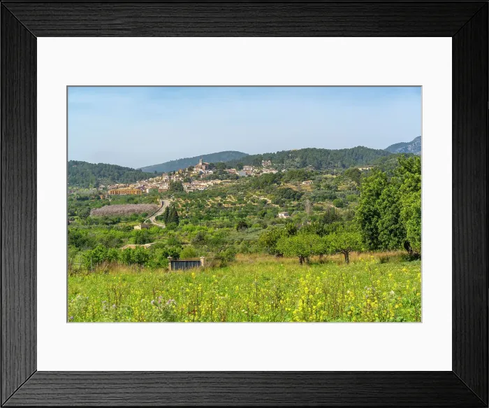 Framed Print : View of hilltop town of Selva, Majorca, Balearic Islands, Spain, Mediterranean, Europe Framed Print : View of hilltop town of Selva, Majorca, Balearic Islands, Spain, Mediterranean, Europe