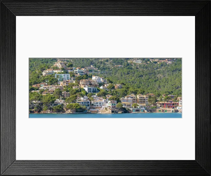 Framed Print : View of villas, houses and apartments at Port d'Andratx, Majorca, Balearic Islands, Spain, Mediterranean, Europe Framed Print : View of villas, houses and apartments at Port d'Andratx, Majorca, Balearic Islands, Spain, Mediterranean, Europe