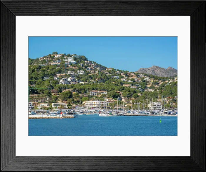 Framed Print : View of villas, houses and apartments overlooking marina at Port d'Andratx, Majorca, Balearic Islands, Spain, Mediterranean, Europe Framed Print : View of villas, houses and apartments overlooking marina at Port d'Andratx, Majorca, Balearic Islands, Spain, Mediterranean, Europe