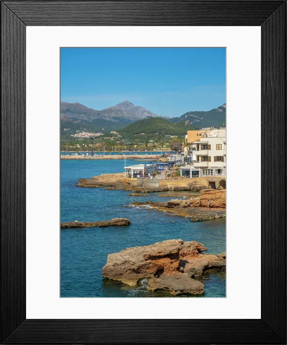 Framed Print : View of rocky shoreline and the sea at Port d'Andratx, Majorca, Balearic Islands, Spain, Mediterranean, Europe Framed Print : View of rocky shoreline and the sea at Port d'Andratx, Majorca, Balearic Islands, Spain, Mediterranean, Europe