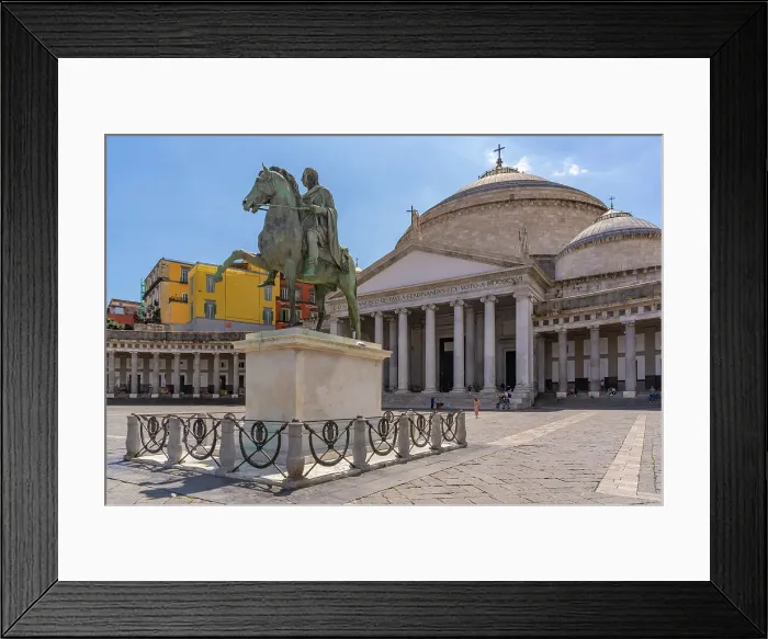 Framed Print : View of Carlo di Borbone statue in Piazza del Plebiscito, historic centre, UNESCO World Heritage Site, Naples, Campania, Italy, Europe Framed Print : View of Carlo di Borbone statue in Piazza del Plebiscito, historic centre, UNESCO World Heritage Site, Naples, Campania, Italy, Europe