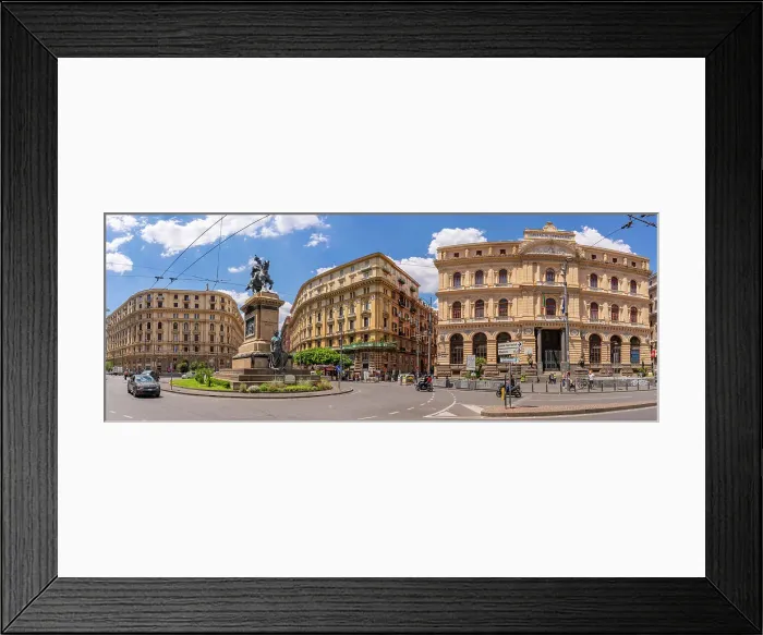 Framed Print : View of architecture and Vittorio Emanuele II Monument in Piazza Bovio, Corso Umberto I, Naples, Campania, Italy, Europe Framed Print : View of architecture and Vittorio Emanuele II Monument in Piazza Bovio, Corso Umberto I, Naples, Campania, Italy, Europe