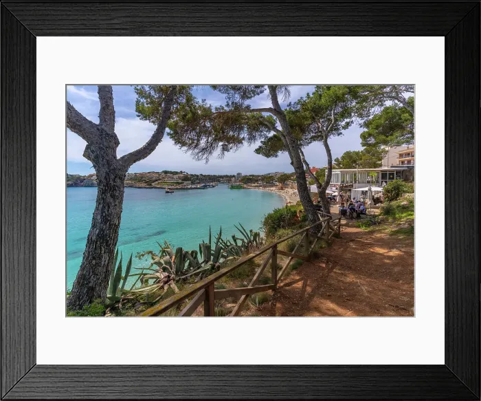 Framed Print : View of waterside restaurant in Parc de Portocristo, Porto Cristo, Majorca, Balearic Islands, Spain, Mediterranean, Europe Framed Print : View of waterside restaurant in Parc de Portocristo, Porto Cristo, Majorca, Balearic Islands, Spain, Mediterranean, Europe