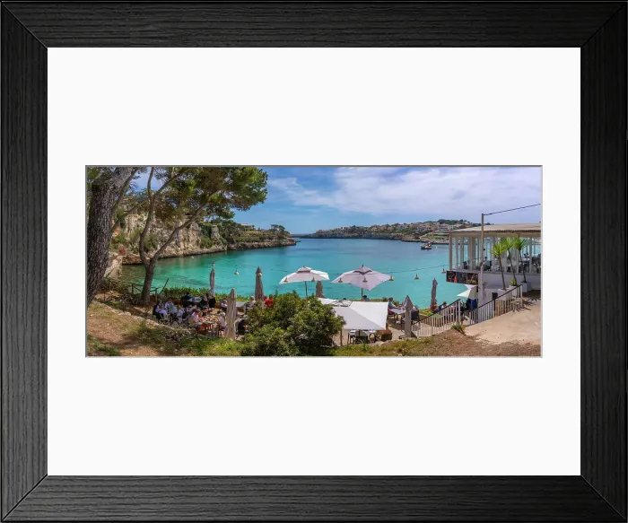 Framed Print : View of headland from restaurant in Parc de Portocristo, Porto Cristo, Majorca, Balearic Islands, Spain, Mediterranean, Europe Framed Print : View of headland from restaurant in Parc de Portocristo, Porto Cristo, Majorca, Balearic Islands, Spain, Mediterranean, Europe