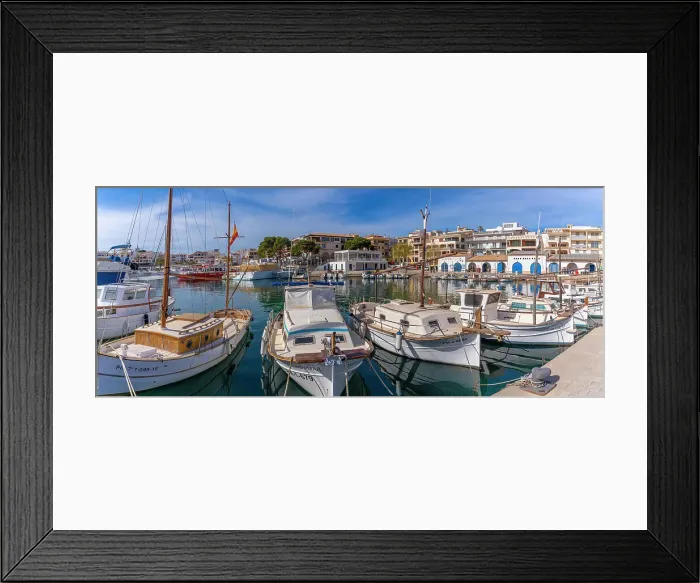 Framed Print : View of boats in the harbour at Cala Rajada, Majorca, Balearic Islands, Spain, Mediterranean, Europe Framed Print : View of boats in the harbour at Cala Rajada, Majorca, Balearic Islands, Spain, Mediterranean, Europe