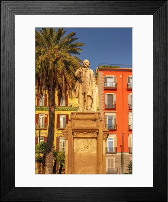 Framed Print : View of Nicola Amore statue and colourful architecture in Piazza della Vittoria, Naples, Campania, Italy, Europe Framed Print : View of Nicola Amore statue and colourful architecture in Piazza della Vittoria, Naples, Campania, Italy, Europe