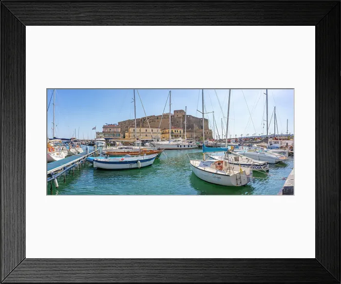Framed Print : View of boats in harbour and Ovo Castle, historic centre, UNESCO World Heritage Site, Naples, Campania, Italy, Europe Framed Print : View of boats in harbour and Ovo Castle, historic centre, UNESCO World Heritage Site, Naples, Campania, Italy, Europe