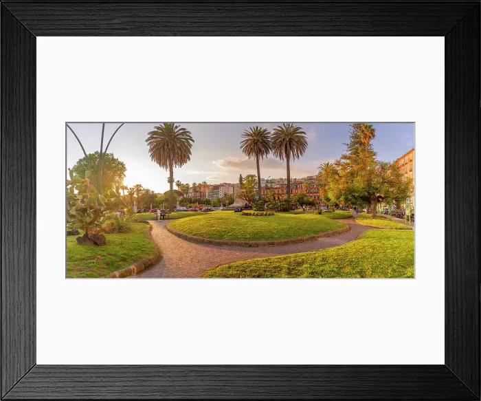 Framed Print : View of Giovanni Nicotera statue and colourful architecture in Piazza della Vittoria, Naples, Campania, Italy, Europe Framed Print : View of Giovanni Nicotera statue and colourful architecture in Piazza della Vittoria, Naples, Campania, Italy, Europe