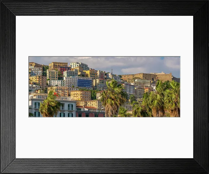 Framed Print : View of pastel coloured villas and Sant'Elmo Castle from Rotonda Diaz, Naples, Campania, Italy, Europe Framed Print : View of pastel coloured villas and Sant'Elmo Castle from Rotonda Diaz, Naples, Campania, Italy, Europe