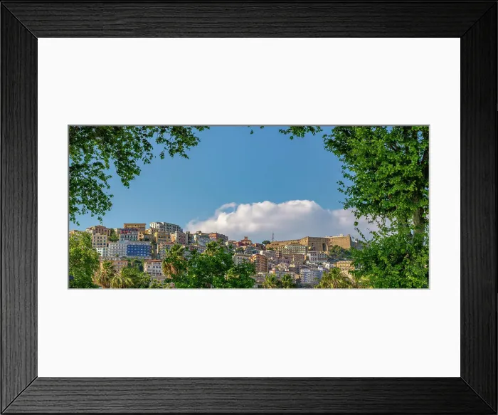 Framed Print : View of pastel coloured villas and Sant'Elmo Castle from Rotonda Diaz, Naples, Campania, Italy, Europe Framed Print : View of pastel coloured villas and Sant'Elmo Castle from Rotonda Diaz, Naples, Campania, Italy, Europe
