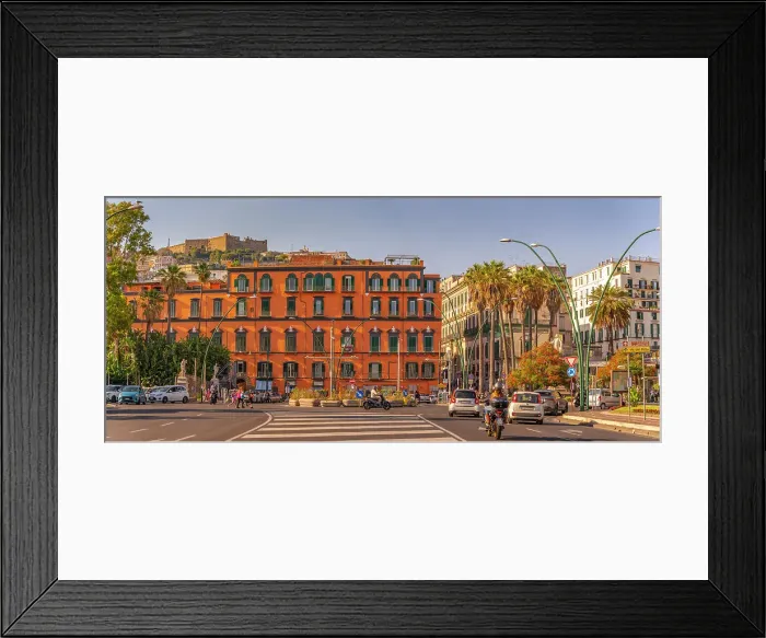 Framed Print : View of Sant'Elmo Castle and architecture in Piazza della Vittoria, Naples, Campania, Italy, Europe Framed Print : View of Sant'Elmo Castle and architecture in Piazza della Vittoria, Naples, Campania, Italy, Europe