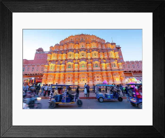 Framed Print : Hawa Mahal (Palace of the Winds) at dusk, Jaipur, Rajasthan, India, South Asia, Asia