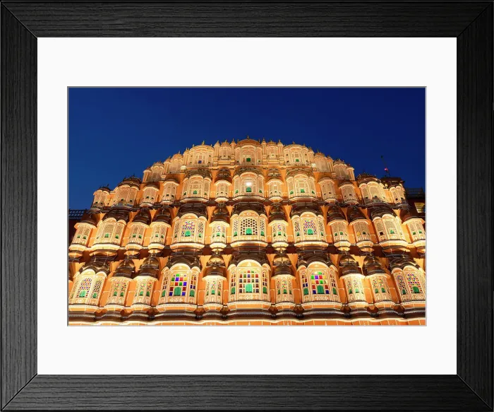 Framed Print : Hawa Mahal (Palace of the Winds) at dusk, Jaipur, Rajasthan, India, South Asia, Asia