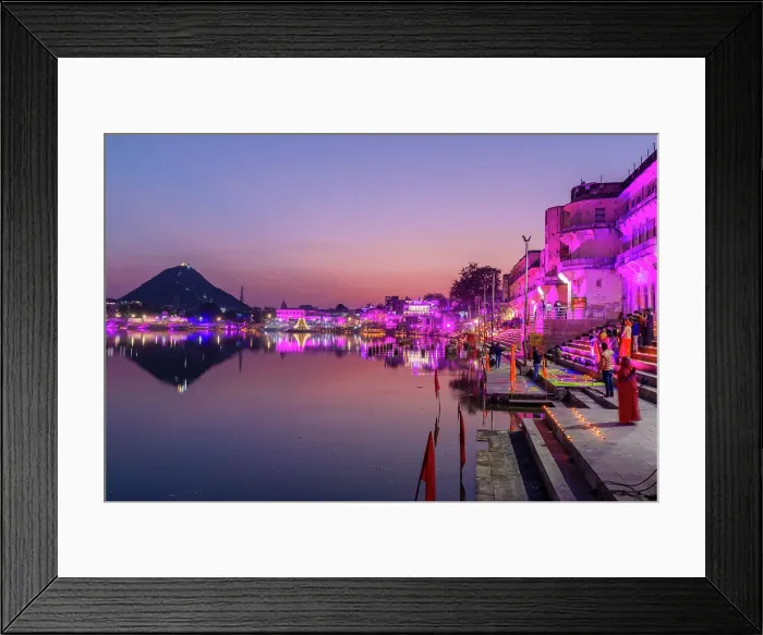 Framed Print : Pushkar Lake at dusk, Pushkar, Rajasthan, India, South Asia, Asia Framed Print : Pushkar Lake at dusk, Pushkar, Rajasthan, India, South Asia, Asia