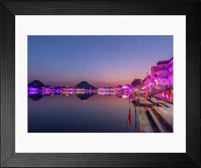 Framed Print : Pushkar Lake at dusk, Pushkar, Rajasthan, India, South Asia, Asia Framed Print : Pushkar Lake at dusk, Pushkar, Rajasthan, India, South Asia, Asia
