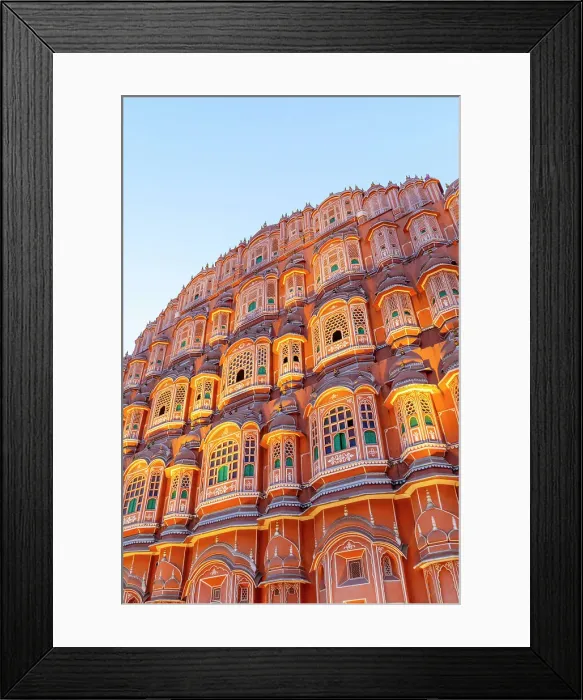 Framed Print : Hawa Mahal (Palace of The Winds) at dusk, Jaipur, Rajasthan, India, South Asia, Asia