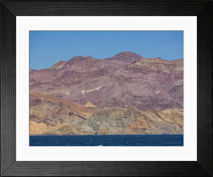 Framed Print : A view of the west side of Angel de la Guarda Island, Baja California, Sea of Cortez, Mexico, North America