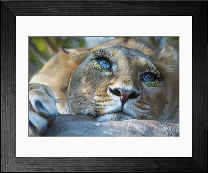 Framed Print : AI generated image of an Imaginary Angola lion with human eyes Framed Print : AI generated image of an Imaginary Angola lion with human eyes