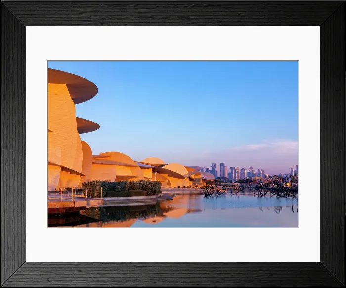 Framed Print : National Museum of Qatar at sunrise, Doha, Qatar, Middle East