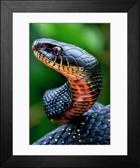 Framed Print : AI generated image of a Stylized mamba snake, Africa Framed Print : AI generated image of a Stylized mamba snake, Africa