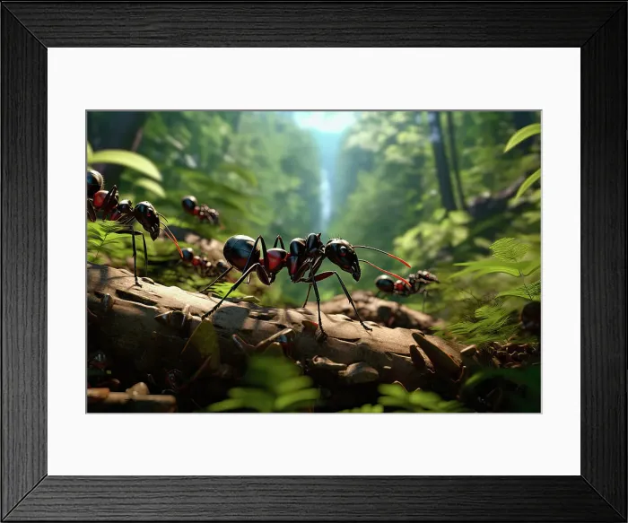 Framed Print : AI generated image of Carpenter ants walking on a dead branch Framed Print : AI generated image of Carpenter ants walking on a dead branch