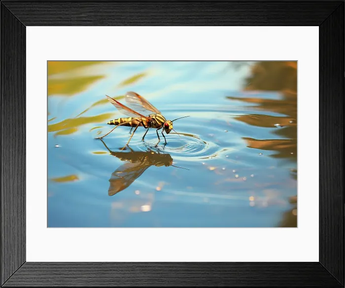 Framed Print : AI generated image of a Common pond skater walking on the water Framed Print : AI generated image of a Common pond skater walking on the water