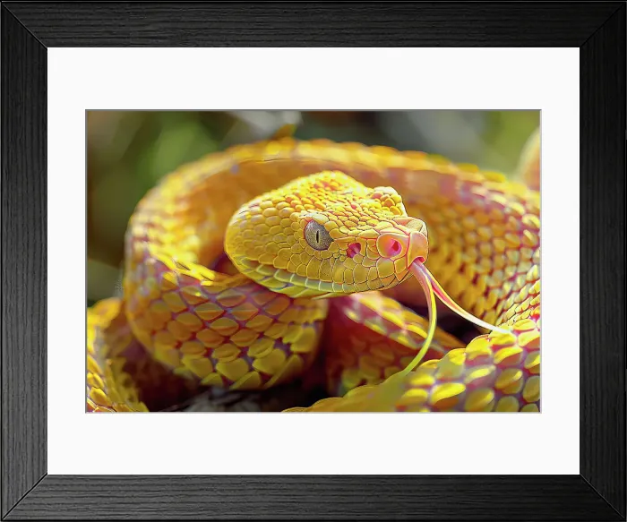 Framed Print : AI generated image of a Stylized viper snake Framed Print : AI generated image of a Stylized viper snake