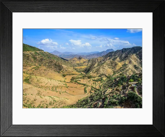 Framed Print : Mountain scenery along the road from Massawa to Asmara, Eritrea, Africa