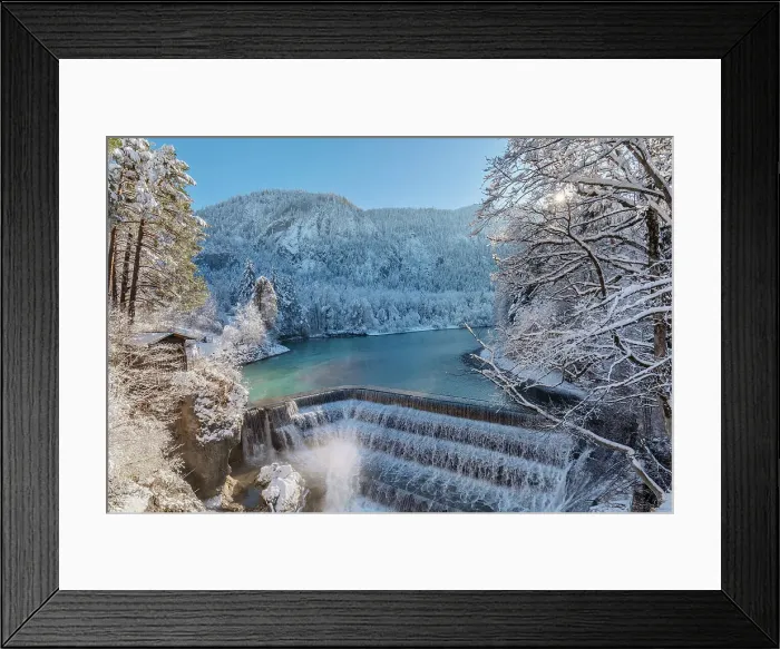 Framed Print : Lech Falls, Fussen, Swabia, Bavarian Alps, Bavaria, Germany, Europe
