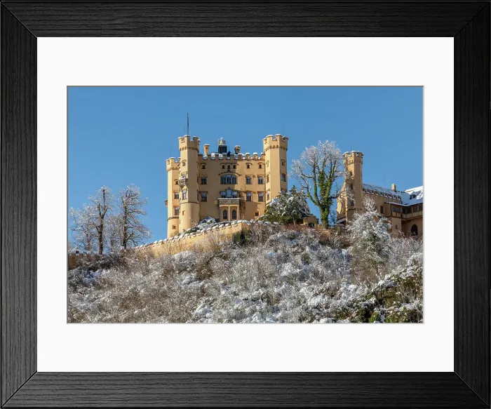 Framed Print : Hohenschwangau Castle, Schwangau, Fussen, Swabia, Bavarian Alps, Bavaria, Germany, Europe