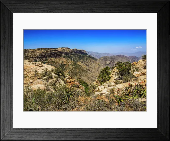 Framed Print : View over a huge canyon from the Pre-Aksumite settlement of Qohaito (Koloe), Eritrea, Africa Framed Print : View over a huge canyon from the Pre-Aksumite settlement of Qohaito (Koloe), Eritrea, Africa